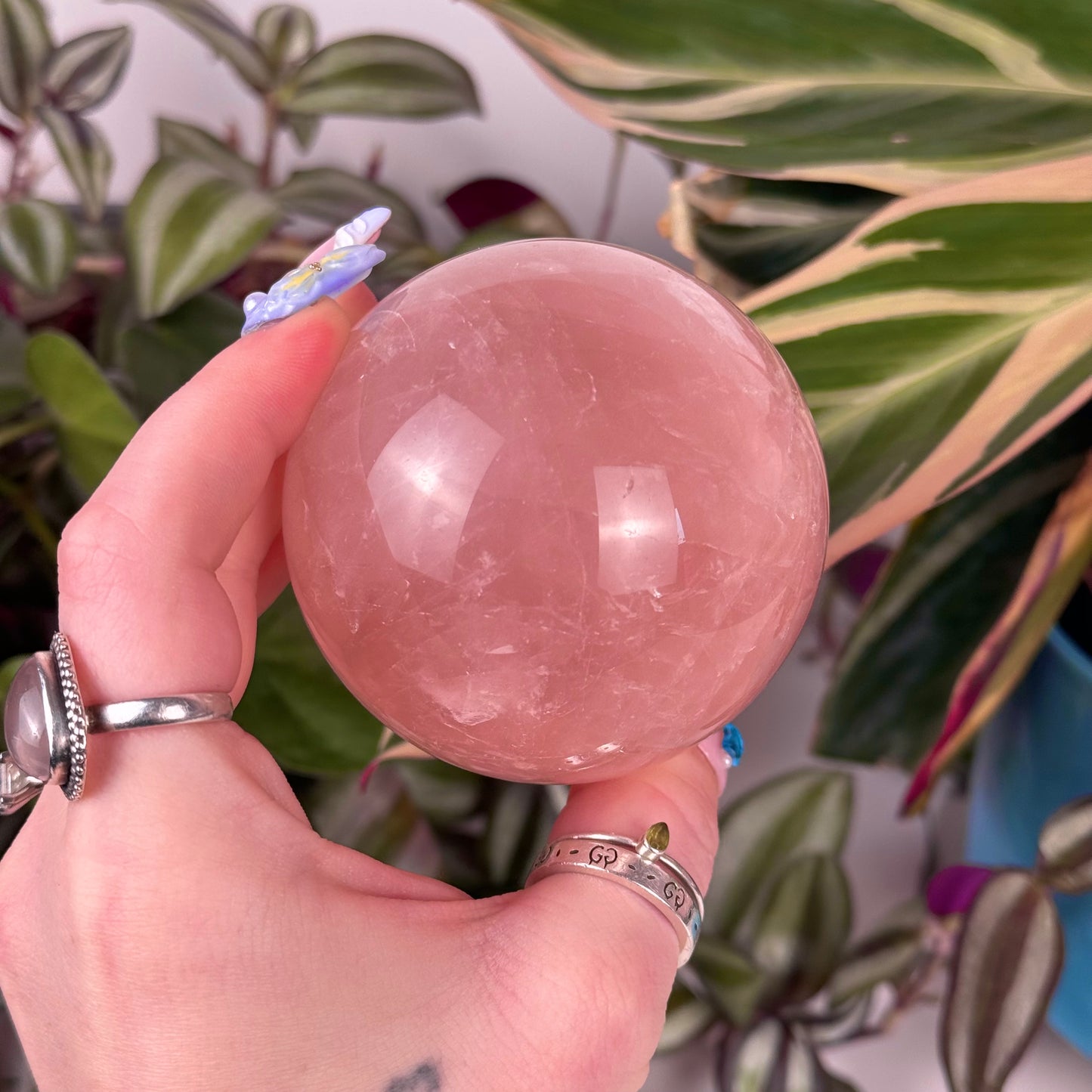 Peach Rose Quartz Sphere