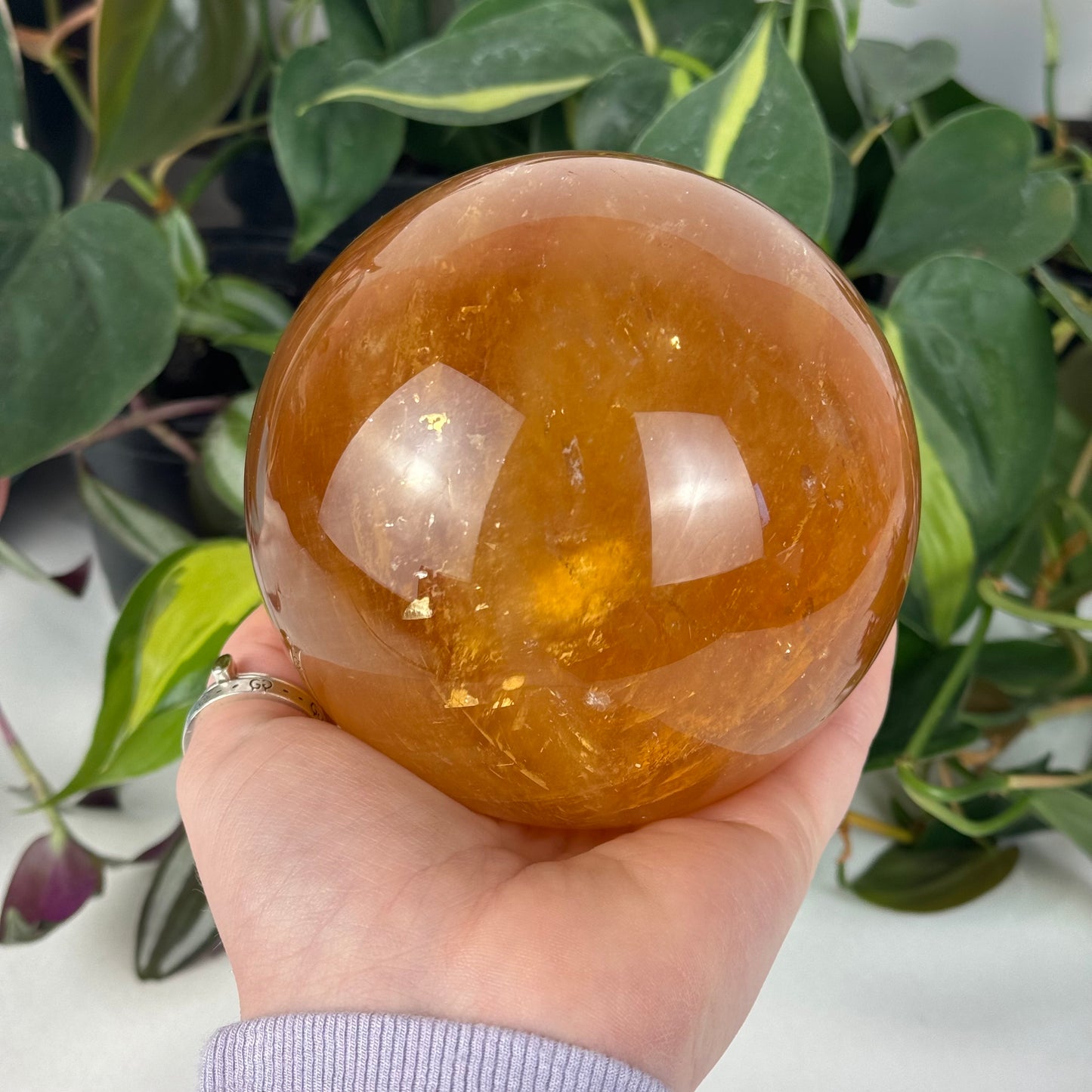 Honey Calcite Sphere