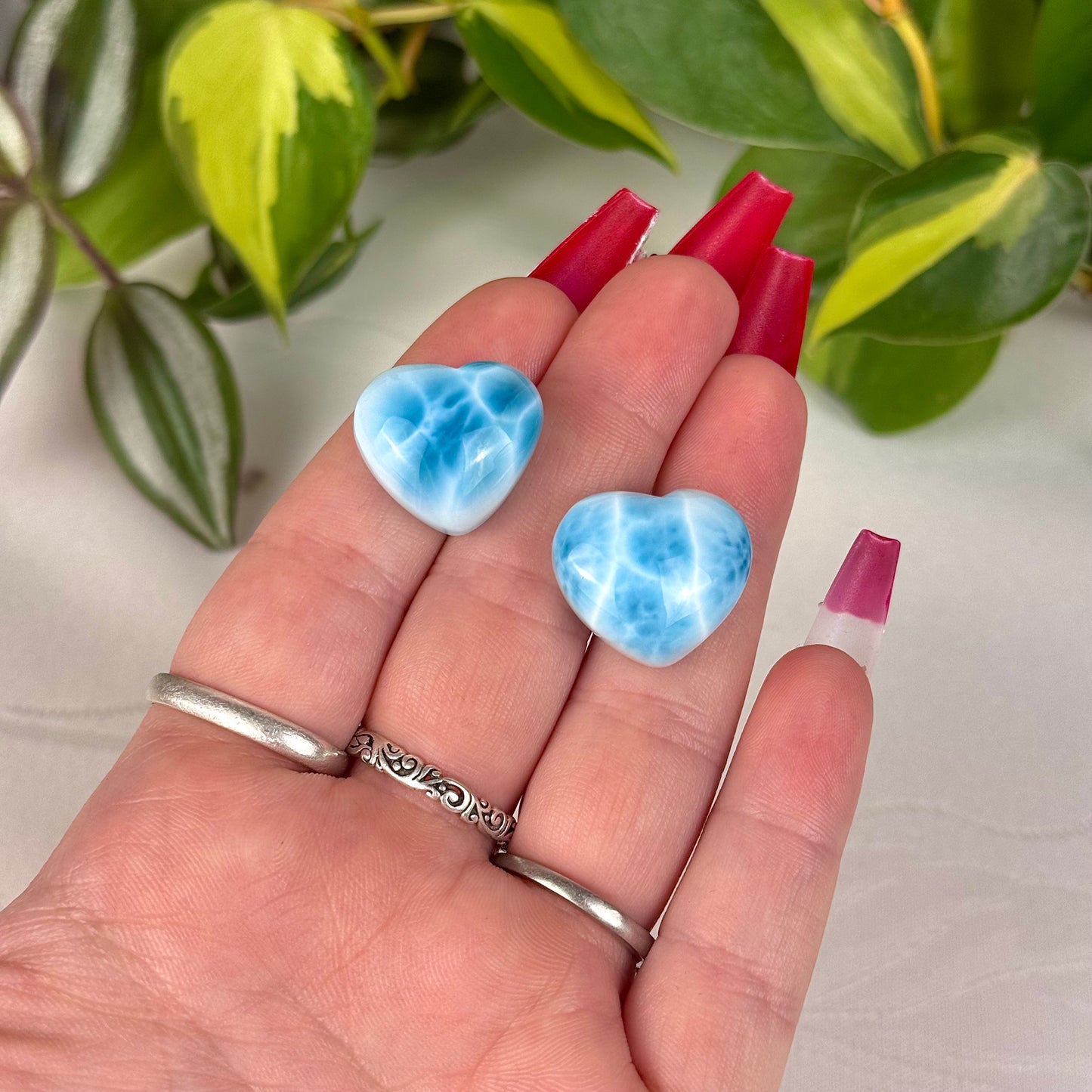 Mini Hand-Carved Larimar Love Heart