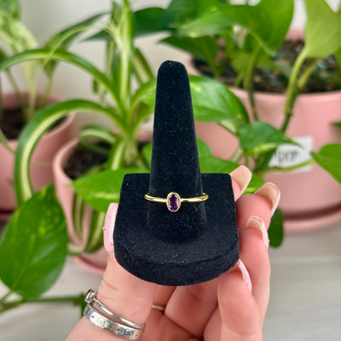 Gold Vermeil Amethyst Stackable Ring