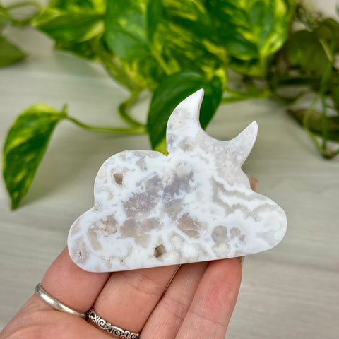 Snow Agate Cloud With Moon
