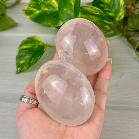 Clear Star Rose Quartz Palm Stone