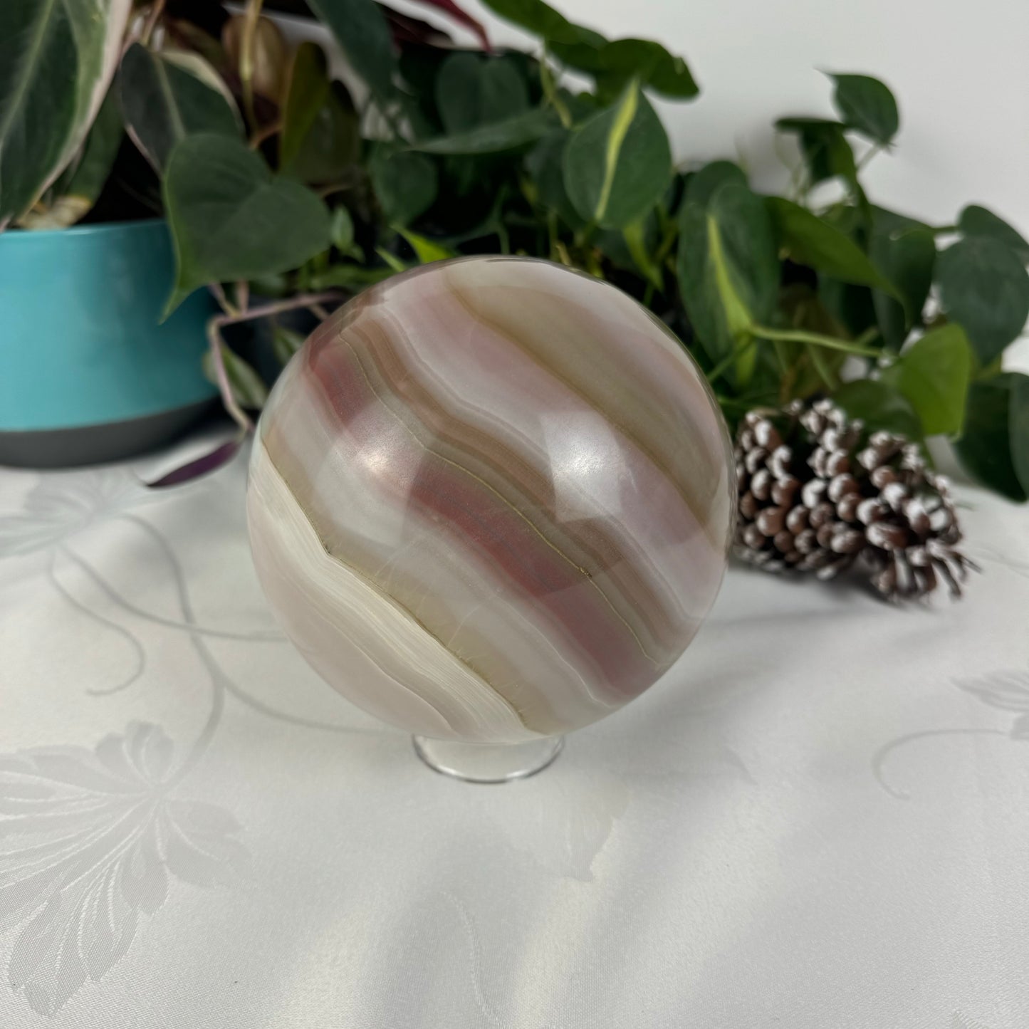 XL Pink Banded Onyx Sphere