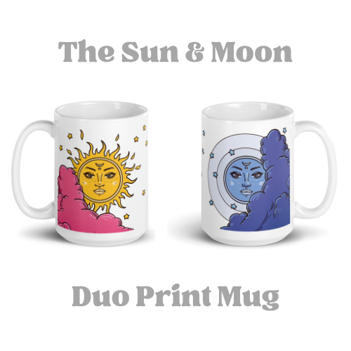 The Sun & Moon XL White Glossy Mug (15oz)