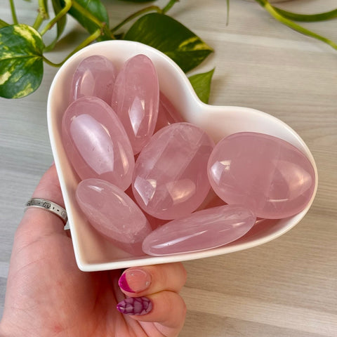 AA Grade Jelly Star Rose Quartz Palm Stone 33 2 - Kenna's Crystals from TikTok