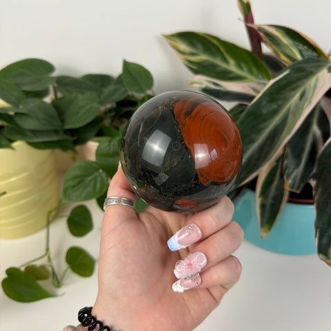 African Bloodstone Sphere 88 6 - Kenna's Crystals from TikTok