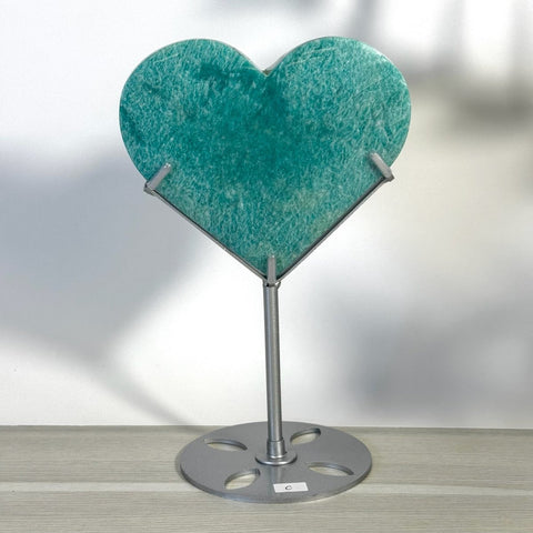 Amazonite Heart With Custom Stand C 3 - Kenna's Crystals from TikTok