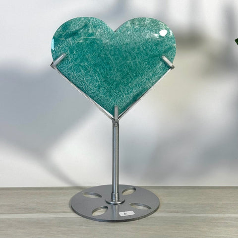 Amazonite Heart With Custom Stand K 11 - Kenna's Crystals from TikTok