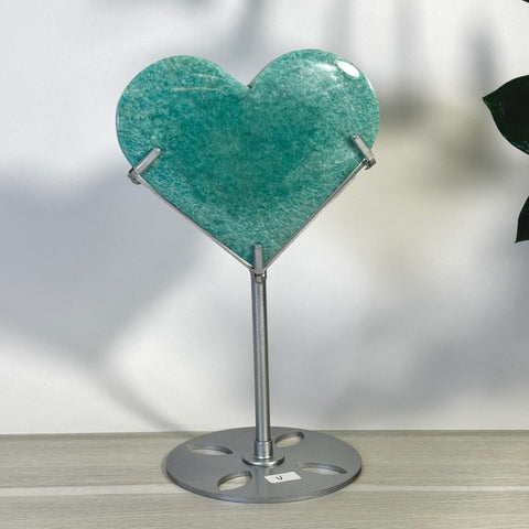 Amazonite Heart With Custom Stand V 22 - Kenna's Crystals from TikTok