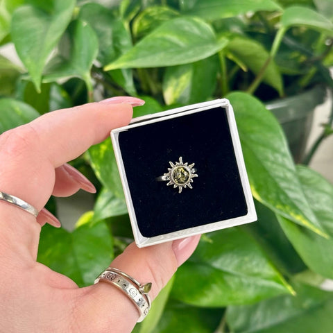 Amber Ring Size 6 - Green Amber Sun 1 - Kenna's Crystals from TikTok
