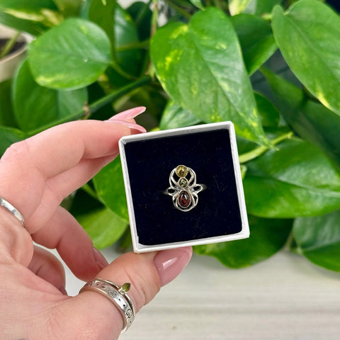 Amber Ring Size 8 - Spider 3 - Kenna's Crystals from TikTok