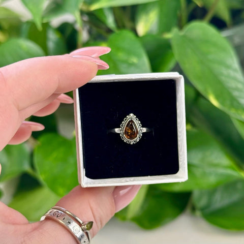 Amber Ring Size 9 - Mystic Teardrop 4 - Kenna's Crystals from TikTok