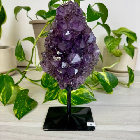 Amethyst Cluster with Custom Stand H 1 - Kenna's Crystals from TikTok