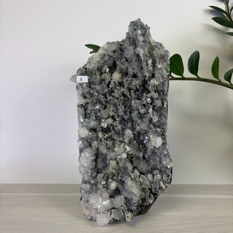 Apophyllite on Black Chalcedony