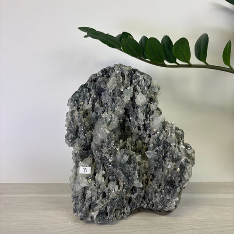 Apophyllite on Black Chalcedony