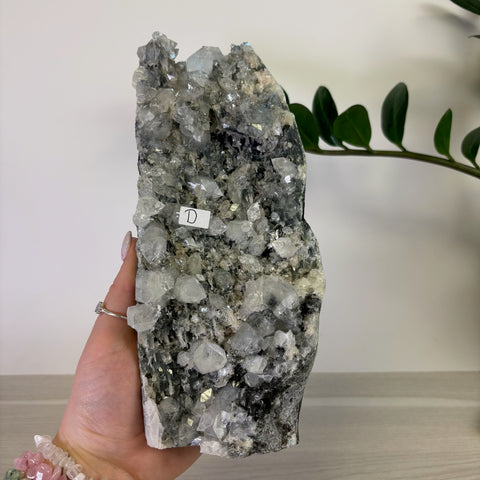 Apophyllite on Black Chalcedony