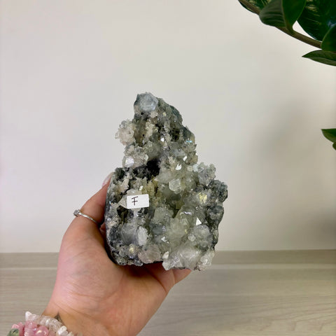Apophyllite on Black Chalcedony