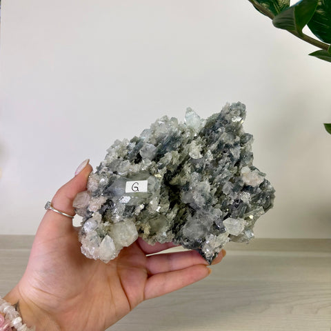 Apophyllite on Black Chalcedony