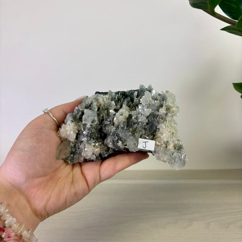 Apophyllite on Black Chalcedony