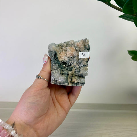 Apophyllite on Black Chalcedony