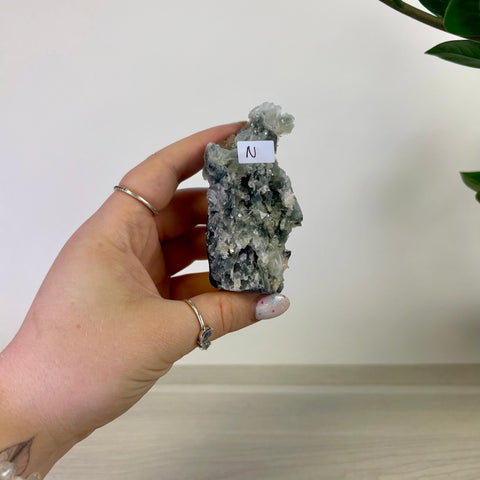 Apophyllite on Black Chalcedony