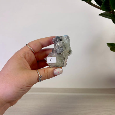 Apophyllite on Black Chalcedony