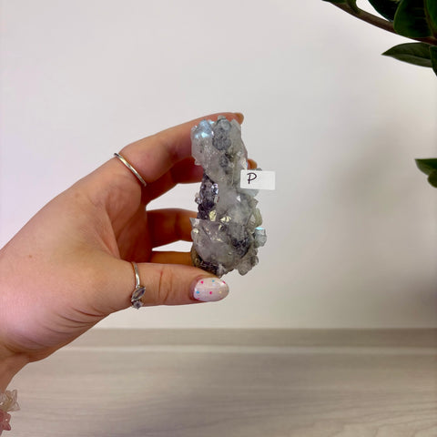 Apophyllite on Black Chalcedony