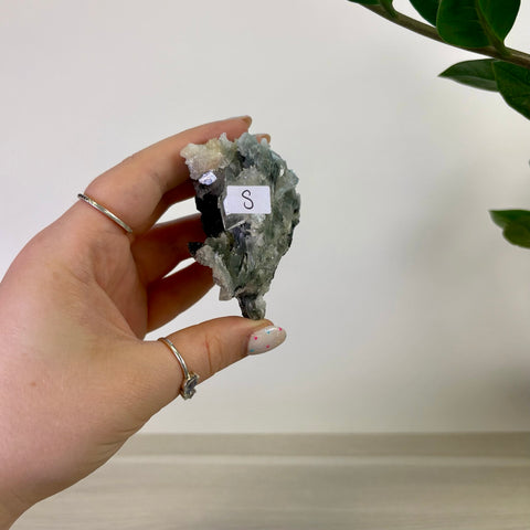 Apophyllite on Black Chalcedony
