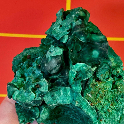 Velvet malachite specimen with rich green botryoidal formations and subtle azurite hints.