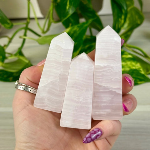 Banded Mangano Calcite Tower (UV Reactive) 22 2 - Kenna's Crystals from TikTok