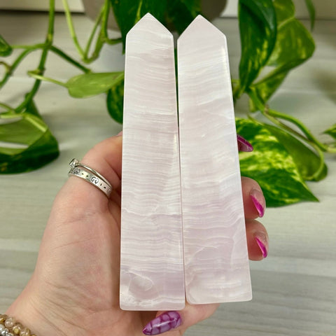 Banded Mangano Calcite Tower (UV Reactive) 44 5 - Kenna's Crystals from TikTok