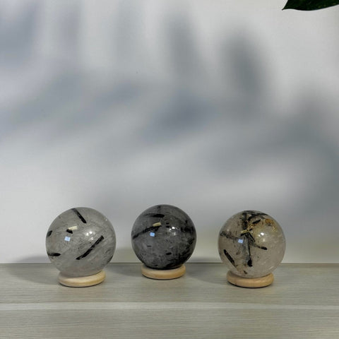 Black Tourmaline In Quartz Sphere 55 4 - Kenna's Crystals from TikTok