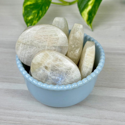 Blue Flash Moonstone Palm Stone 66 3 - Kenna's Crystals from TikTok