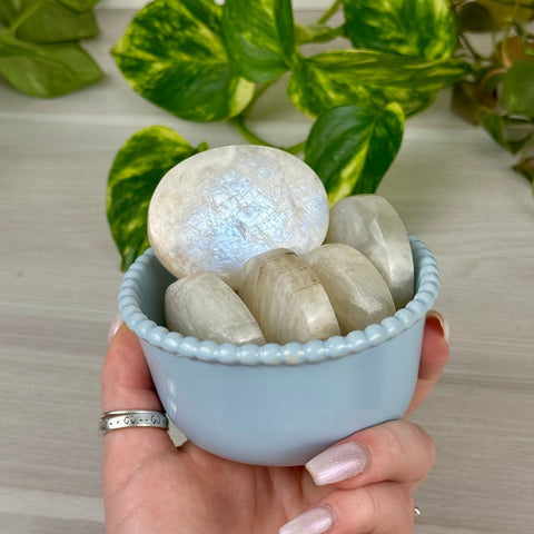 Blue Flash Moonstone Palm Stone 77 5 - Kenna's Crystals from TikTok