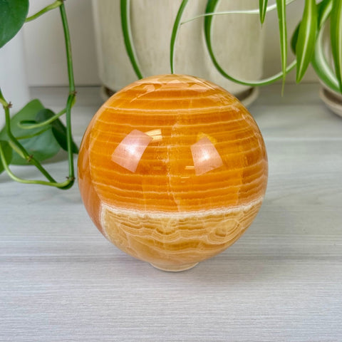 Candy Corn Calcite Sphere 155 4 - Kenna's Crystals from TikTok