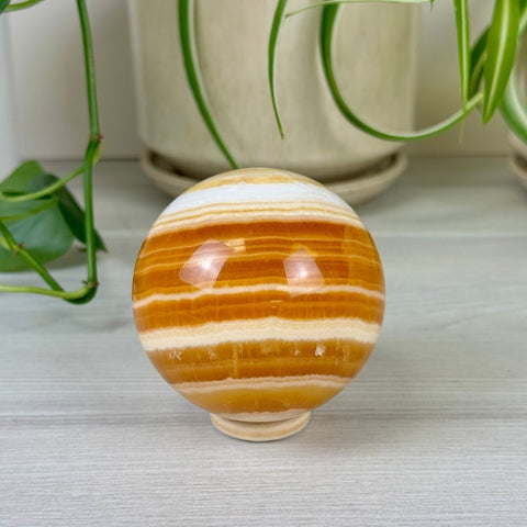 Candy Corn Calcite Sphere 66 2 - Kenna's Crystals from TikTok