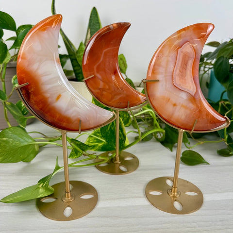 Carnelian Moon (W/ Custom Stand) 111 7 - Kenna's Crystals from TikTok