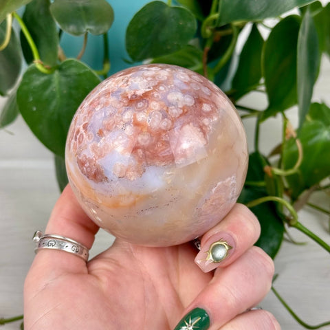 Cherry Blossom Agate Sphere 155 10 - Kenna's Crystals from TikTok