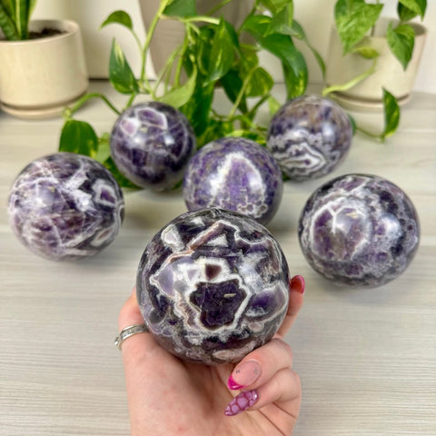 Chevron Amethyst Sphere 144 6 - Kenna's Crystals from TikTok