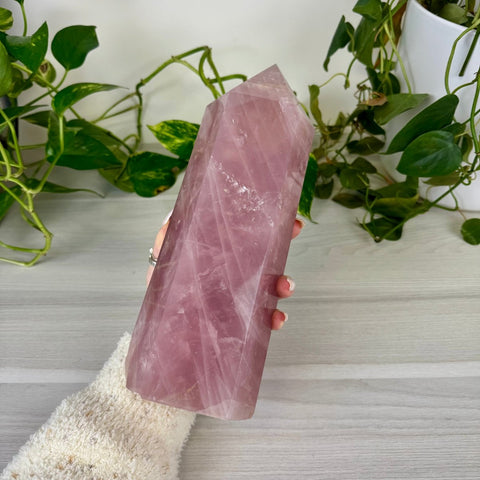 Chunky Imperfect XL Rose Quartz Tower 855 1 - Kenna's Crystals from TikTok
