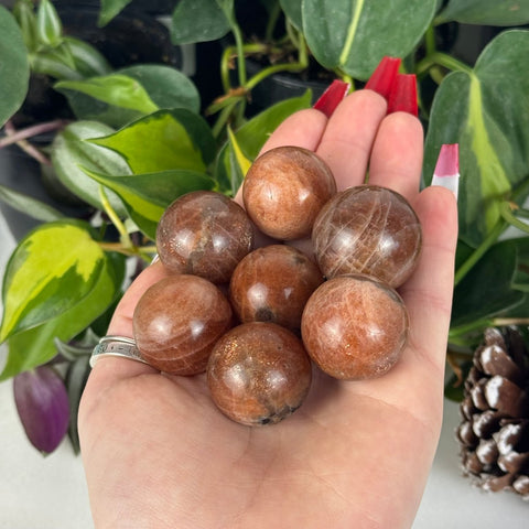 Cinnamon Sunstone Sphere 33 1 - Kenna's Crystals from TikTok