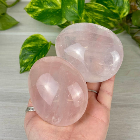 Clear Star Rose Quartz Palm Stone 2 - Kenna's Crystals from TikTok