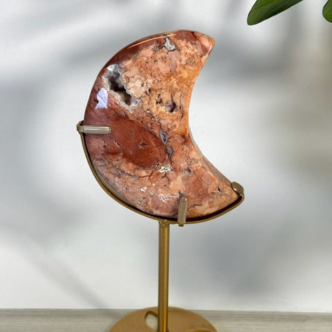 Cotton Candy Agate Moon With Custom Stand A2 53 - Kenna's Crystals from TikTok