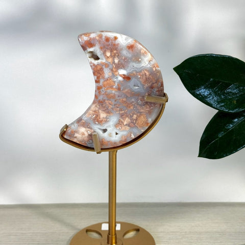 Cotton Candy Agate Moon With Custom Stand A3 106 - Kenna's Crystals from TikTok