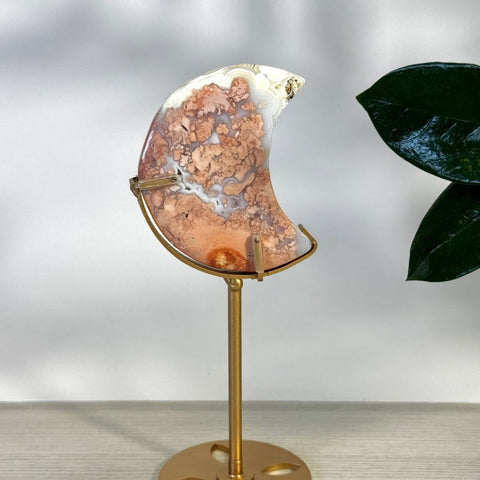 Cotton Candy Agate Moon With Custom Stand B3 107 - Kenna's Crystals from TikTok