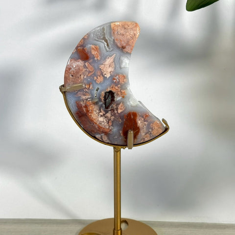 Cotton Candy Agate Moon With Custom Stand C2 57 - Kenna's Crystals from TikTok