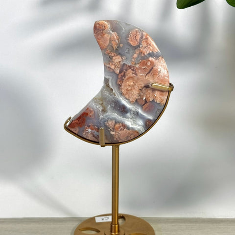 Cotton Candy Agate Moon With Custom Stand C2 58 - Kenna's Crystals from TikTok