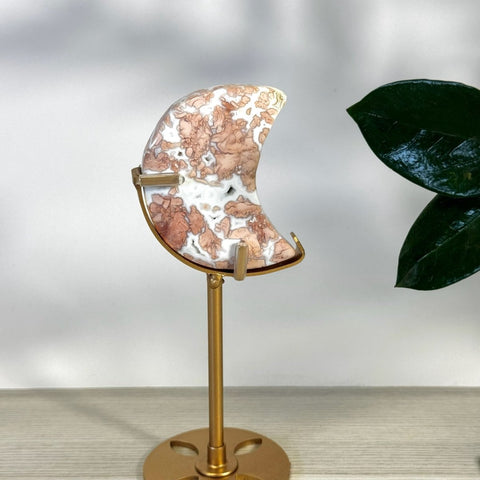 Cotton Candy Agate Moon With Custom Stand D3 111 - Kenna's Crystals from TikTok