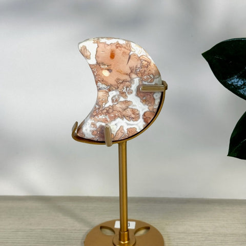 Cotton Candy Agate Moon With Custom Stand D3 112 - Kenna's Crystals from TikTok