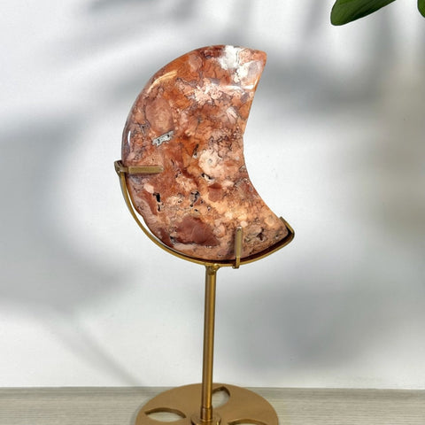 Cotton Candy Agate Moon With Custom Stand E2 61 - Kenna's Crystals from TikTok